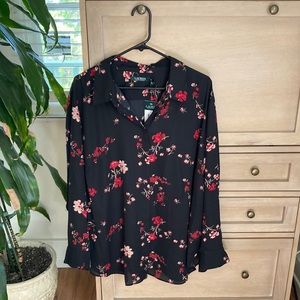 Lauren by Ralph Lauren Cherry Blossom Blouse Size 3X